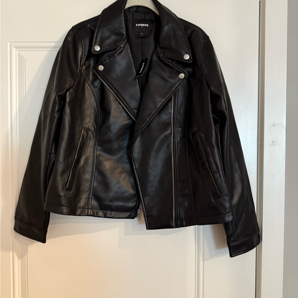 Express Black Leather Jacket BRAND NEW WITH TAGS